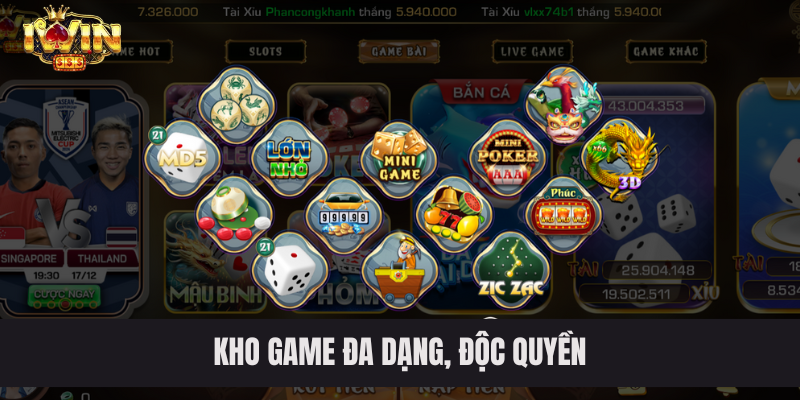 Kho game đa dạng, độc quyền